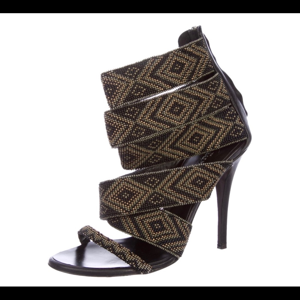 Balmain x Zanotti collab Beaded Multi-strap Sandal